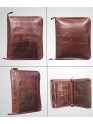  Buffalo Leather File folder Business Padfolio iPad Holder Document Organizer-GBLF2BROWN